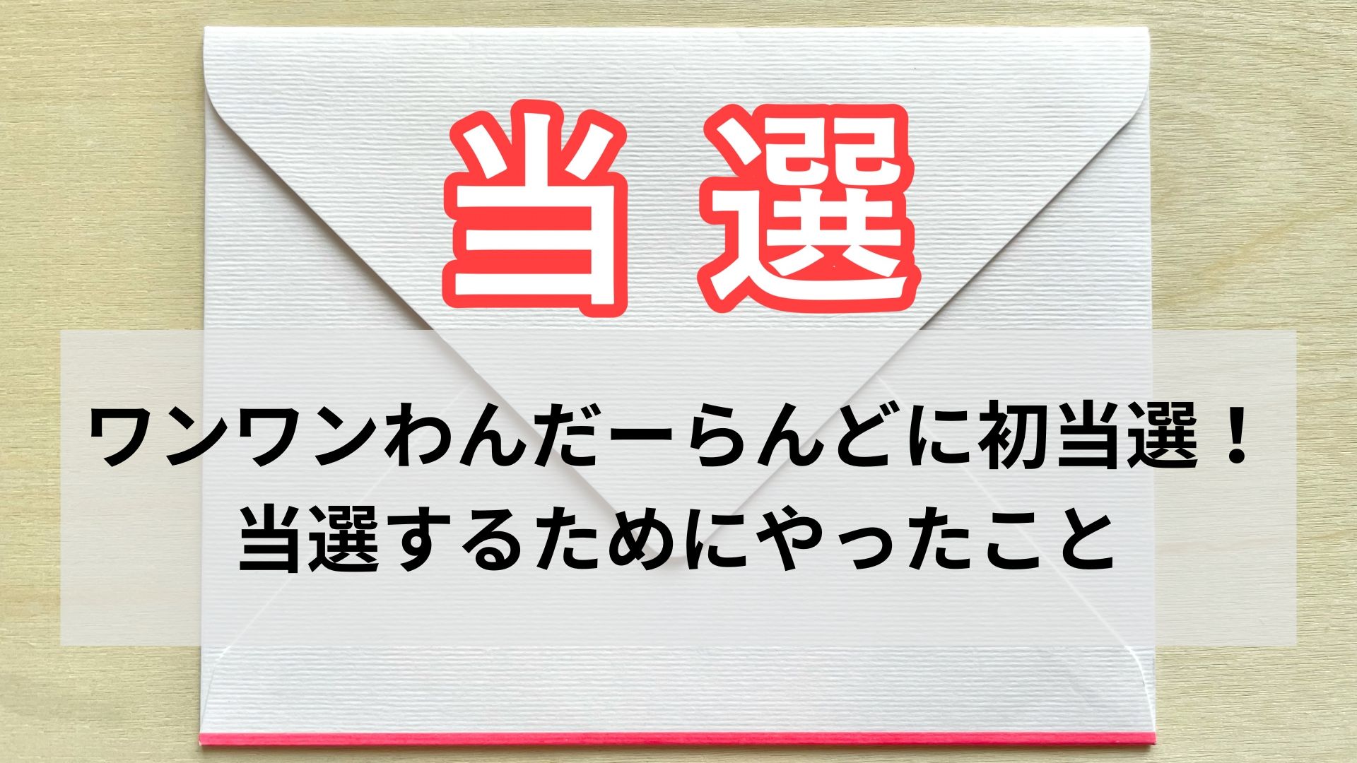 ワンワンわんだーらんどに初当選！当選するためにやったこと